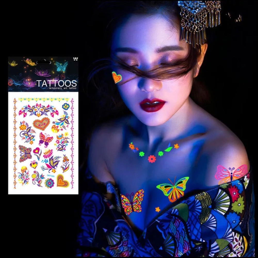Glow in the dark temporary tattoos